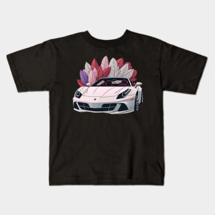 Ferrari F12 portifeno white colour with flowers Kids T-Shirt
